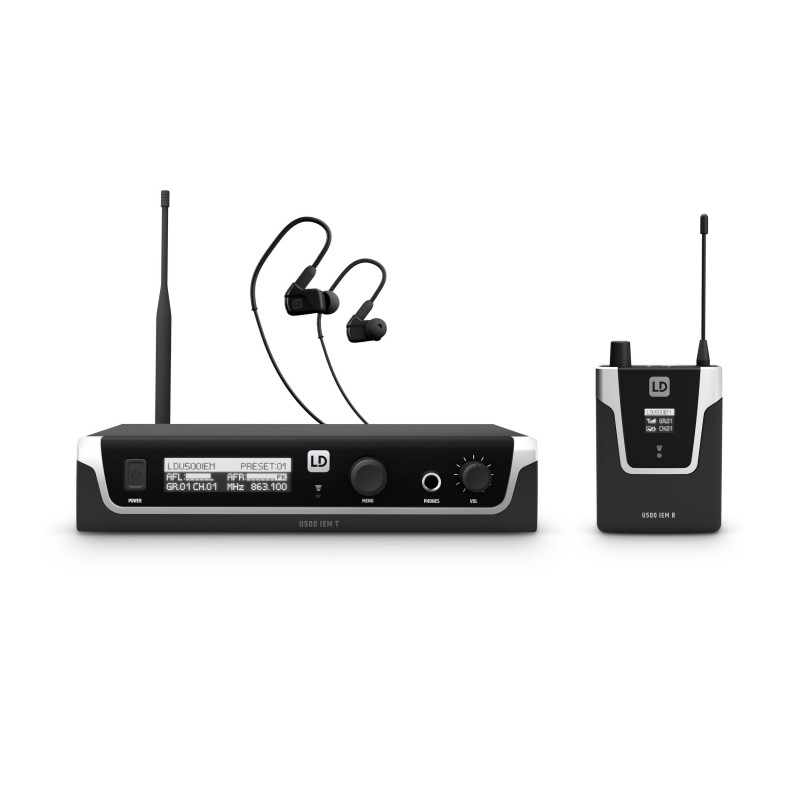 LD Systems U505 IEM HP - System monitoringu wewnątrzusznego ze słuchawkami - 584 - 608 MHz